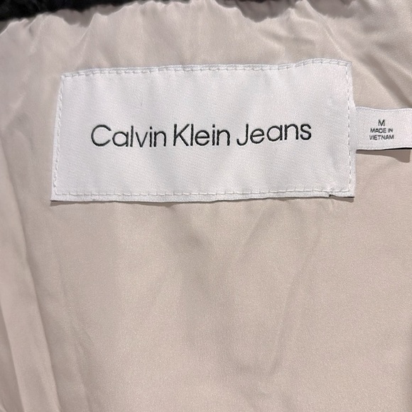 NWT [Calvin Klein] Down Hooded Winter Puffer Insulated Jacket Beige Men’s Sz M - Picture 12 of 15